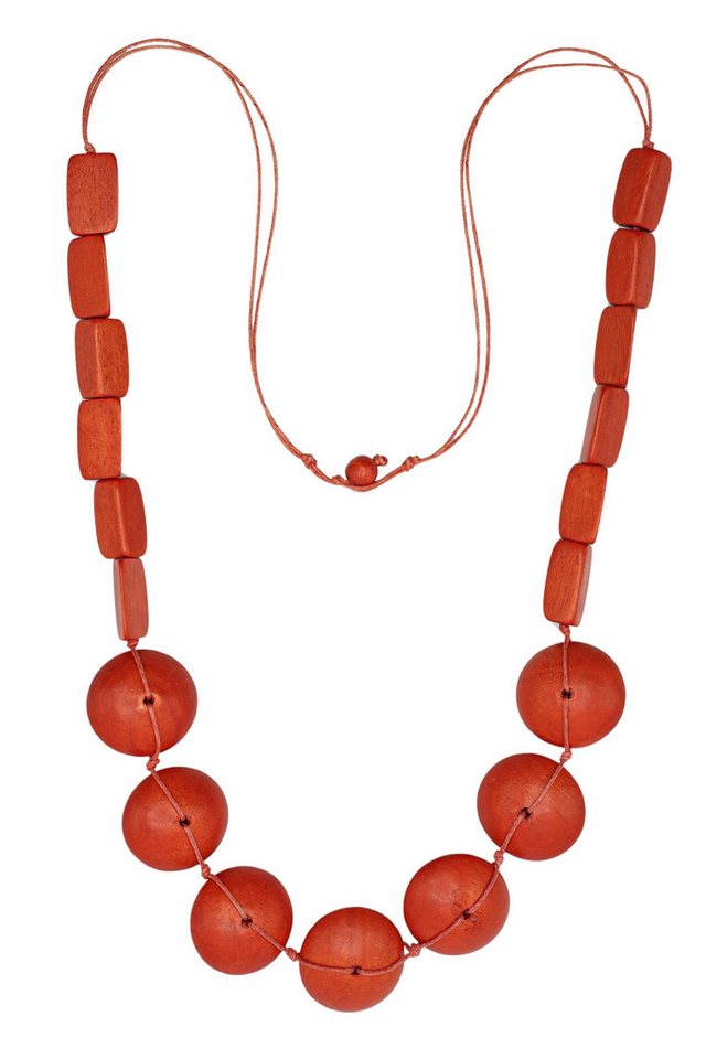 COLLEZIONE ALESSANDRO Lange Kette Riz, Holzperlen in verschiedenen Formen von COLLEZIONE ALESSANDRO