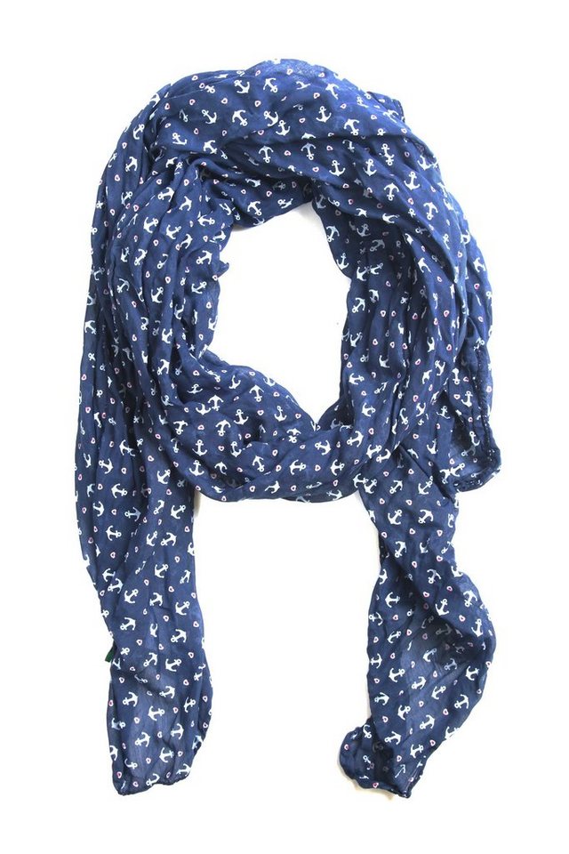 COLLEZIONE ALESSANDRO Modeschal Elsa, (1-St), in marine Design mit Ankern in blau weiß rot von COLLEZIONE ALESSANDRO