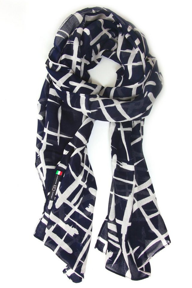COLLEZIONE ALESSANDRO Modeschal Japan, (1-St), im maritimen Look dunkelblau und weiß von COLLEZIONE ALESSANDRO
