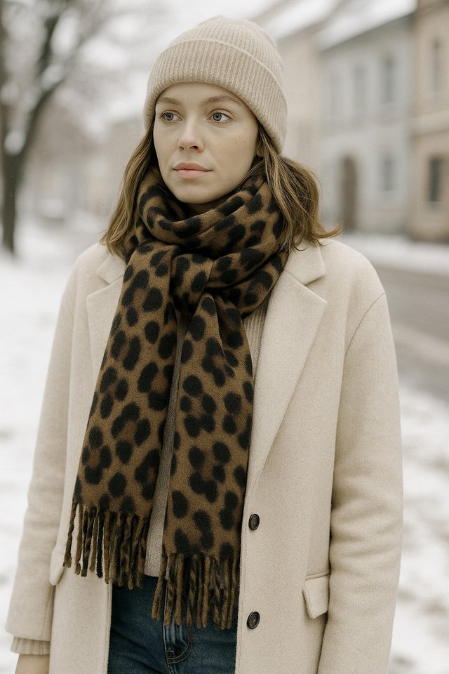 COLLEZIONE ALESSANDRO Modeschal Leopardo, (1-St), mit XL Leomuster von COLLEZIONE ALESSANDRO