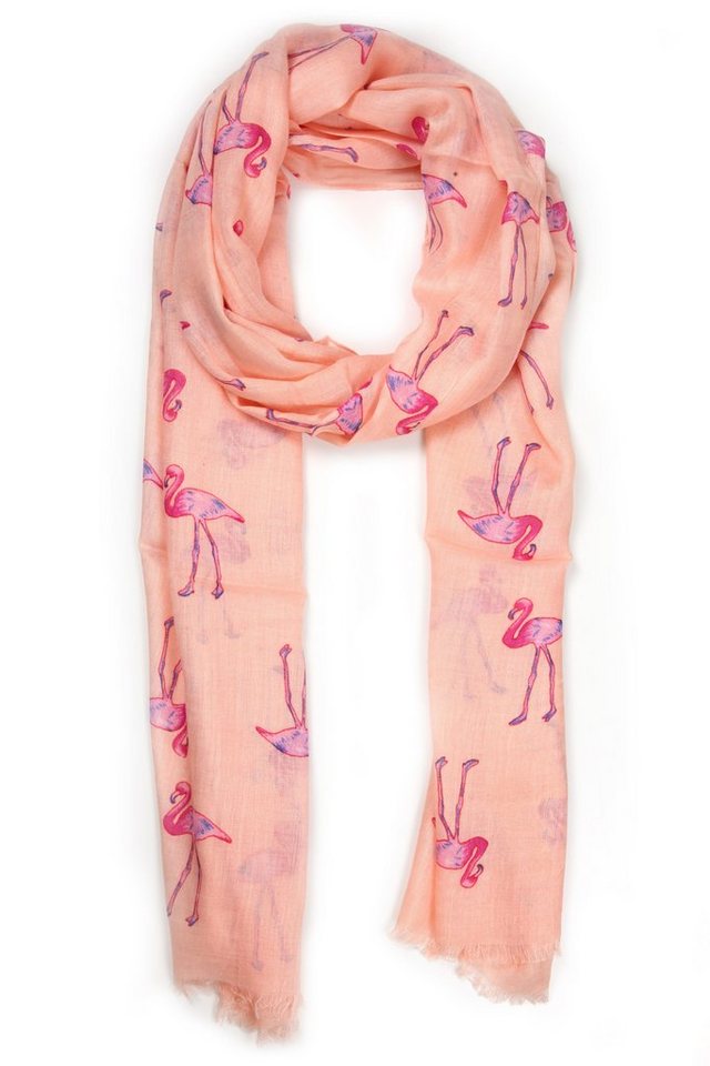 COLLEZIONE ALESSANDRO Modeschal Vogel, (1-St), in warmer Farbe mit Flamingo von COLLEZIONE ALESSANDRO