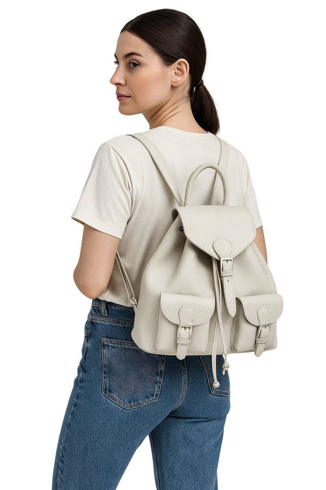 COLLEZIONE ALESSANDRO Rucksack Chicaletta (1-tlg), lässiges Design aus echtem Leder von COLLEZIONE ALESSANDRO