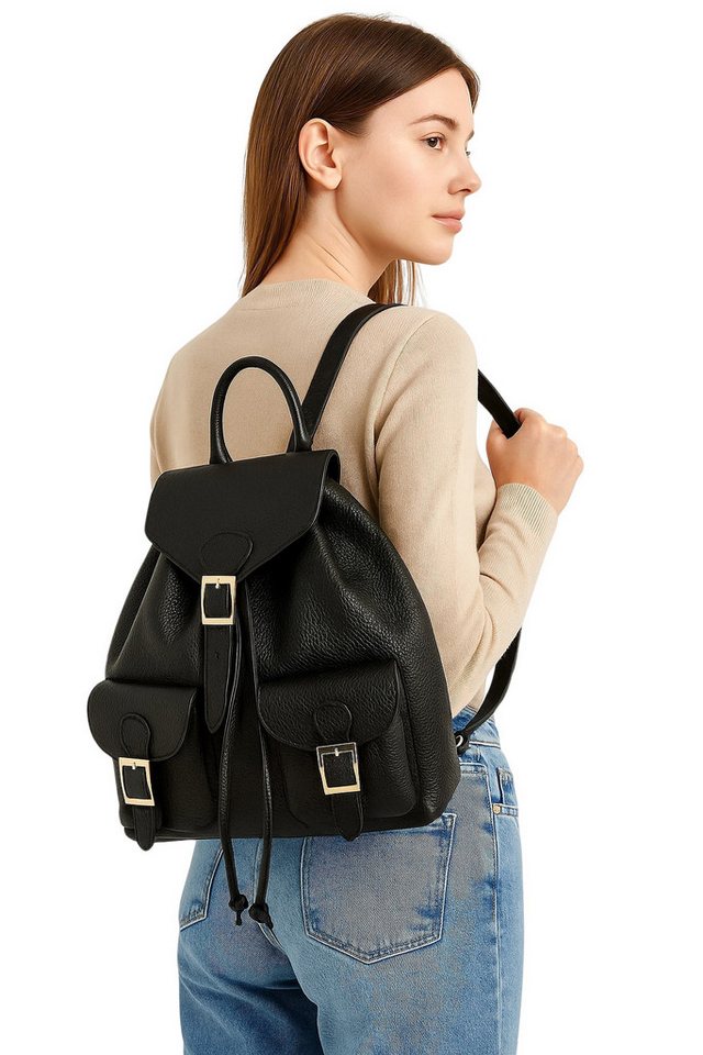 COLLEZIONE ALESSANDRO Rucksack Chicaletta (1-tlg), lässiges Design aus echtem Leder von COLLEZIONE ALESSANDRO