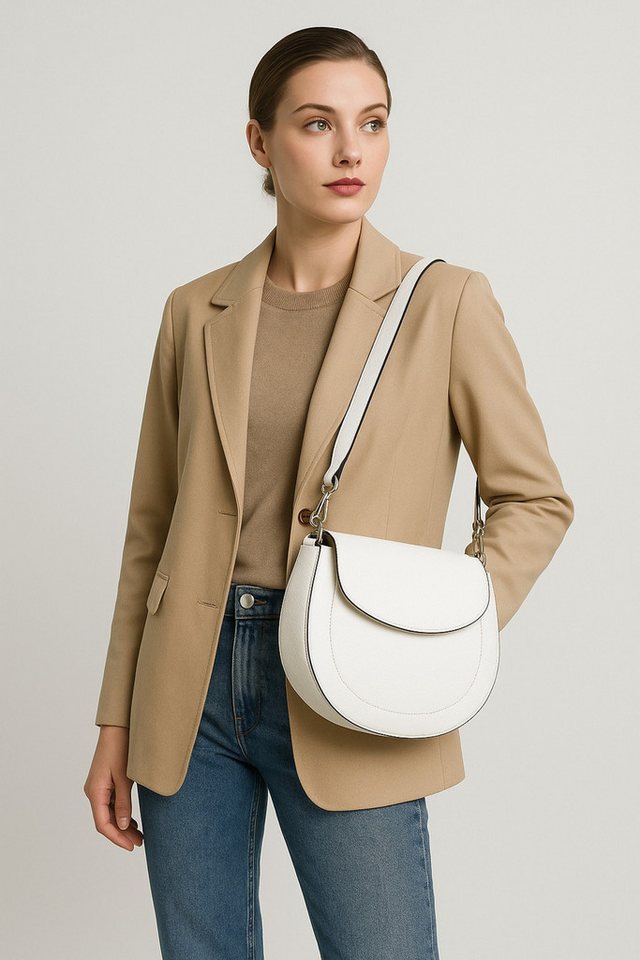 COLLEZIONE ALESSANDRO Schultertasche Bianco Luxe, aus Leder in luxuriösem weiß von COLLEZIONE ALESSANDRO