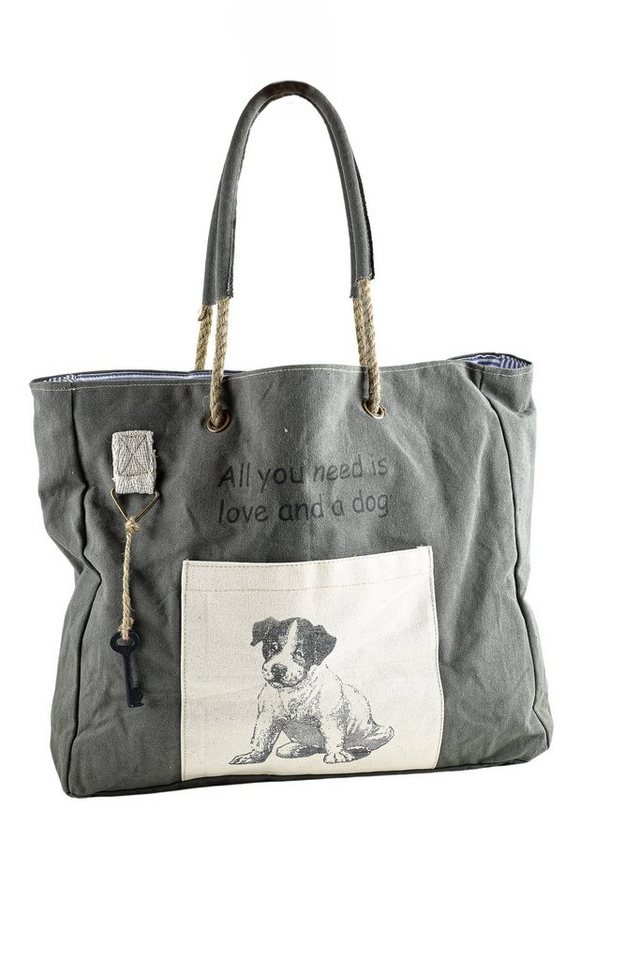 COLLEZIONE ALESSANDRO Schultertasche Hund, aus Stoff mit Seilhenkel und Hunde Motiv von COLLEZIONE ALESSANDRO