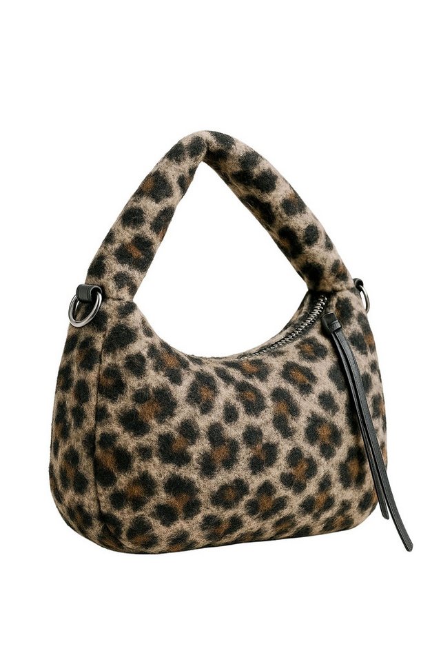 COLLEZIONE ALESSANDRO Schultertasche Leo Kuschel, Leotasche aus Teddymaterial von COLLEZIONE ALESSANDRO