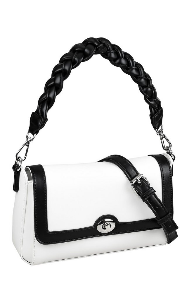 COLLEZIONE ALESSANDRO Schultertasche Schwarz-Weiß, mit Flechtung von COLLEZIONE ALESSANDRO