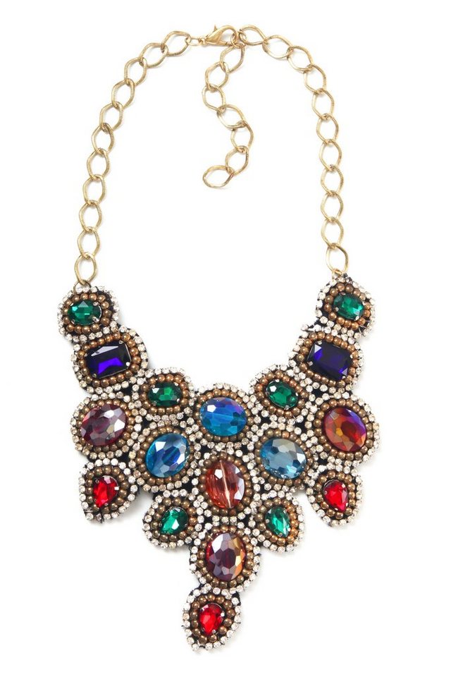 COLLEZIONE ALESSANDRO Statementkette Anabelle, mit vielen kleinen Glassteinen von COLLEZIONE ALESSANDRO