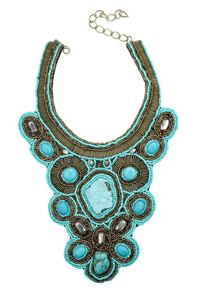 COLLEZIONE ALESSANDRO Statementkette Ava, opulente Statementkette mit großen Türkissteinen von COLLEZIONE ALESSANDRO