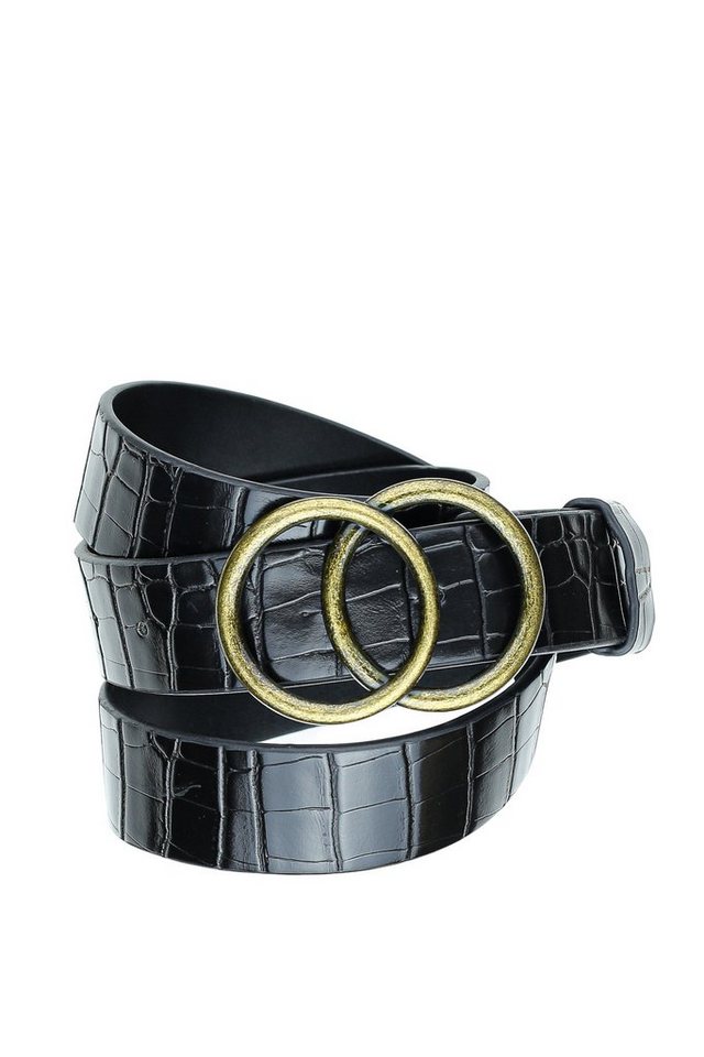 COLLEZIONE ALESSANDRO Synthetikgürtel Doppelring aus geprägtem Softmaterial von COLLEZIONE ALESSANDRO