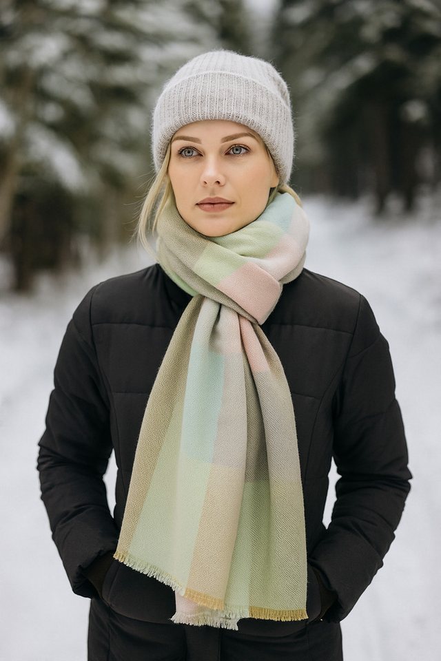 COLLEZIONE ALESSANDRO Wollschal Block, (1-St), Made in Italy, kuschelweich und groß von COLLEZIONE ALESSANDRO