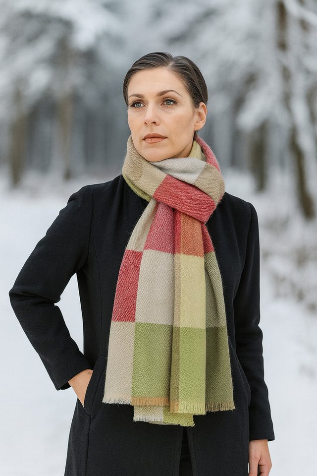 COLLEZIONE ALESSANDRO Wollschal Block, (1-St), Made in Italy, kuschelweich und groß von COLLEZIONE ALESSANDRO