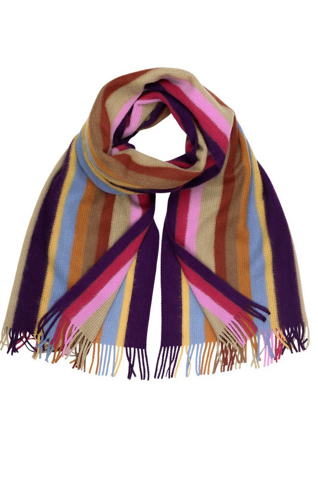 COLLEZIONE ALESSANDRO Wollschal Farbstreifen, (1-St), in modischen Farben, Made in Italy von COLLEZIONE ALESSANDRO