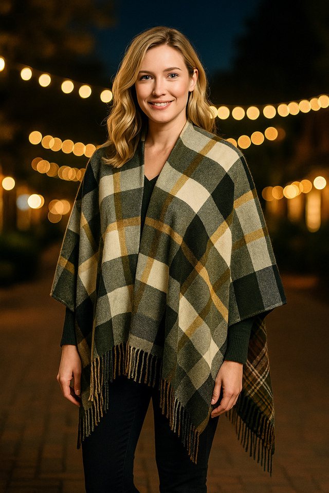 COLLEZIONE ALESSANDRO XXL-Schal Aspen, (1-St), Made in Italy, Kuschelweich, mit Karo von COLLEZIONE ALESSANDRO