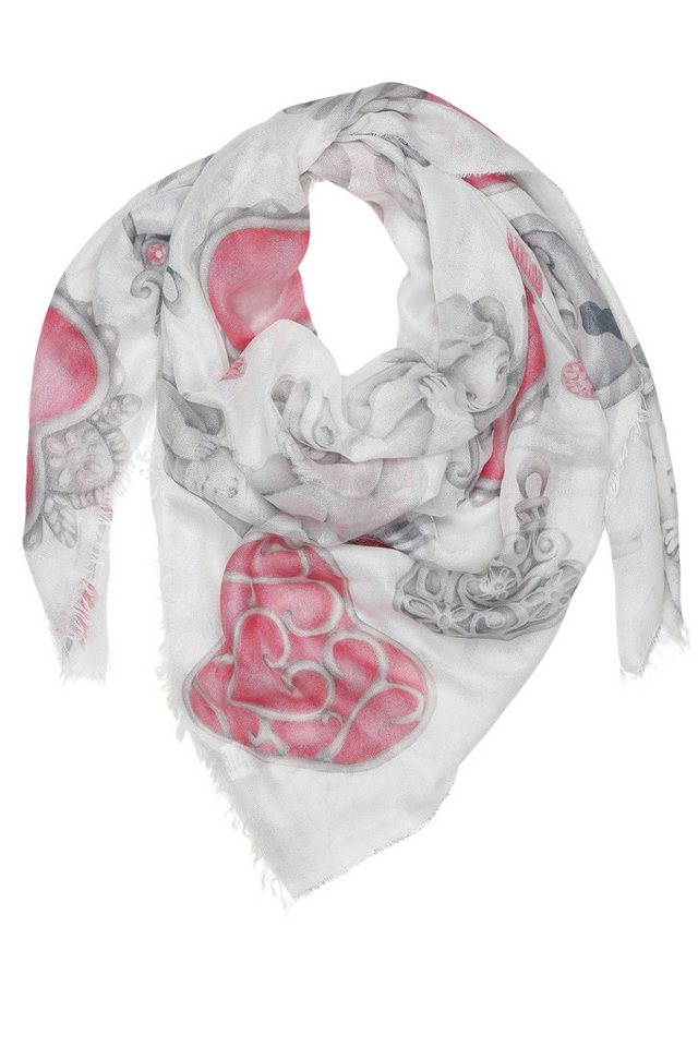 COLLEZIONE ALESSANDRO XXL-Schal Heart, (1-St), im XXL-Format mit Herz und Engel von COLLEZIONE ALESSANDRO