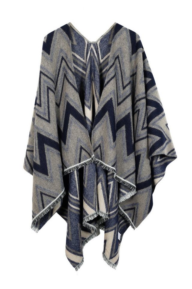 COLLEZIONE ALESSANDRO XXL-Schal Marcia, (1-St), Poncho im Zick-Zack Design von COLLEZIONE ALESSANDRO