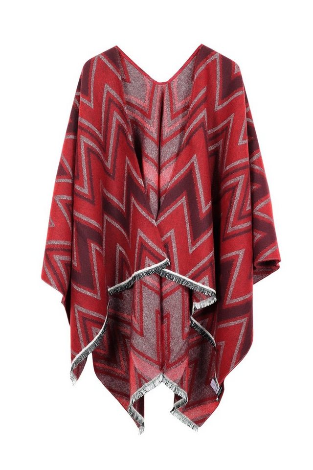 COLLEZIONE ALESSANDRO XXL-Schal Marcia, (1-St), Poncho im Zick-Zack Design von COLLEZIONE ALESSANDRO