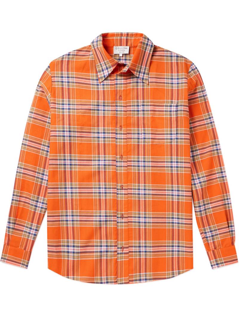 COLLINA STRADA - Convention Checked Cotton-Flannel Shirt - Men - Orange - S von COLLINA STRADA