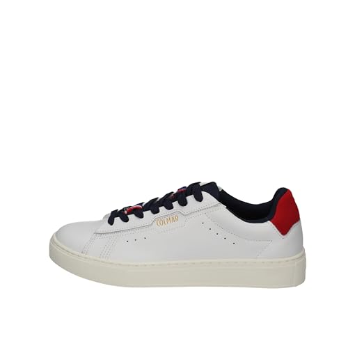 COLMAR Scarpe Uomo Sneaker Bates Grade 063 Pelle White/Navy/red US23CO02 42 von COLMAR