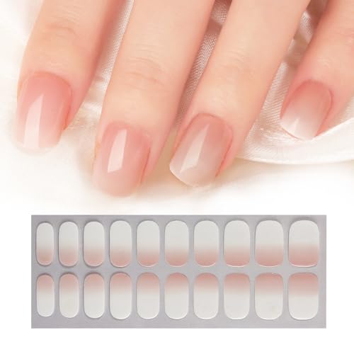 COLOFALLA 20 pcs Nagelfolie Selbstklebend Rosa Weiße Nail Wraps Nagellack Aufkleber Nagelaufkleber DIY Nagelsticker Nagel Kunst Nagel Dekoration für Frau Damen von COLOFALLA