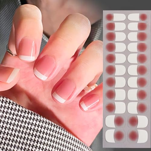 COLOFALLA 22 pcs Nagelfolie Selbstklebend French Nail Wraps Nagellack Aufkleber Nagelaufkleber DIY Nagelsticker Nagel Kunst Nagel Dekoration für Frau Damen von COLOFALLA