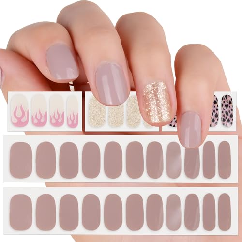 COLOFALLA 34 pcs Nagelfolie Selbstklebend French Nail Wraps Nagelfolie Leopardenmuster Pink Nagellack Aufkleber Nagelaufkleber DIY Nagelsticker Nagel Kunst Nagel Dekoration für Frau Damen (A) von COLOFALLA