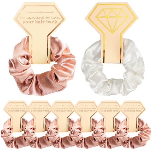 COLOFALLA JGA Accessoires Frauen 8 Stücke JGA Haargummi Seide mit Box JGA Frauen Team Bride Accessoires Bride Party Haargummi von COLOFALLA
