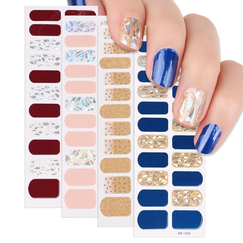 COLOFALLA 88 pcs Nagelfolie Selbstklebend Nagelfolie Glitzer Laser Nail Wraps Nagellack Aufkleber Nagelaufkleber DIY Nagelsticker Nagel Kunst Nagel Dekoration für Frau Damen von COLOFALLA