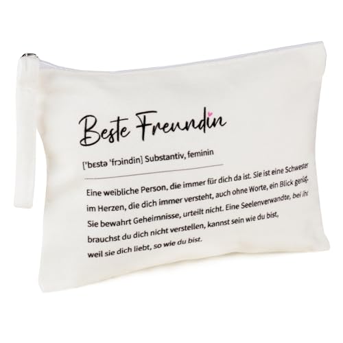 COLOFALLA Beste Freundin Geschenke zum Geburtstag Kosmetiktasche Klein Kulturbeutel Make-Up Tasche Schminktasche Federmäppchen Freundinnen Geschenk für Kollegin Team Braut JGA Trauzeugin von COLOFALLA