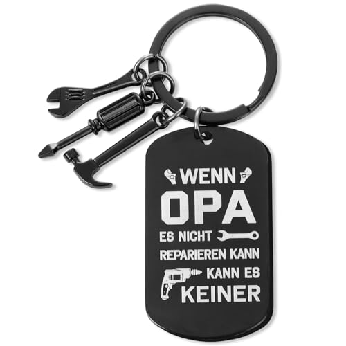 COLOFALLA Opa Geschenk Schlüsselanhänger Doppelseitig Vatertag Geschenk Opa Geschenke für Opa Geschenk Geburtstag Bester Opa Geschenk Vatertagsgeschenk(Schwarz) von COLOFALLA