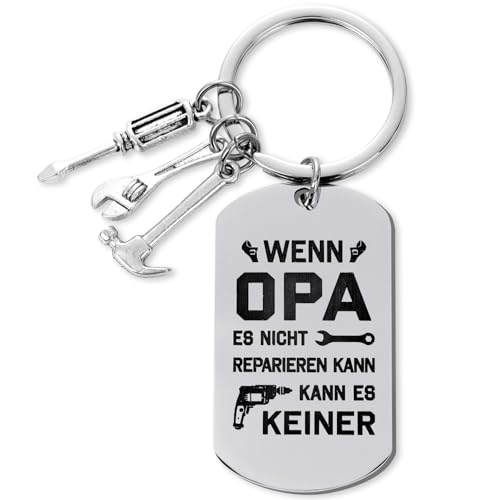 COLOFALLA Opa Geschenk Schlüsselanhänger Weihnachtsgeschenke Geschenke für Opa Geburtstag Geschenk Geschenke Beste Opa Geschenke Vatertagsgeschenk (Silbern) von COLOFALLA