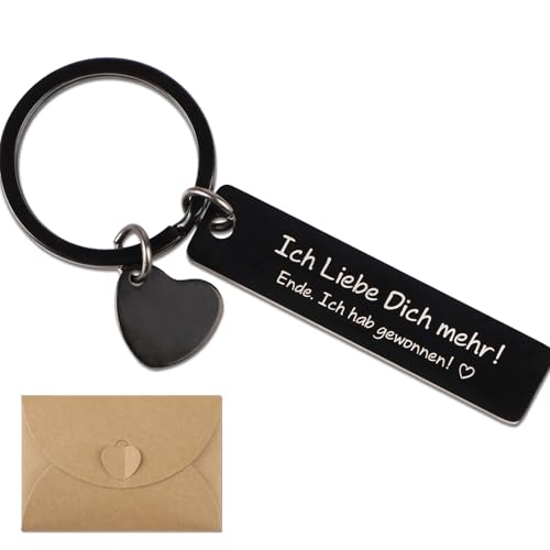 COLOFALLA Schlüsselanhänger Freundin Freund mit Umschlag Valentinstag Geschenke für ihn Lieblingsmensch Geschenke Jahrestag Geschenk für Sie Ihn Ich Liebe Dich mehr Valentains Day Gift von COLOFALLA