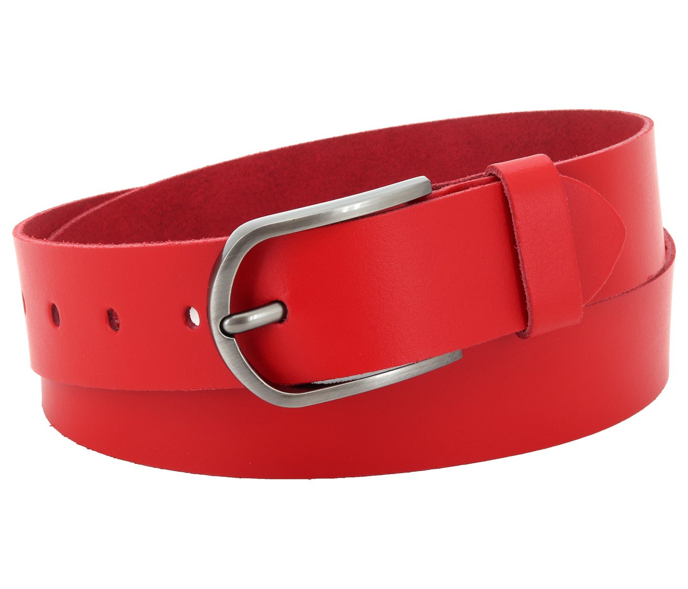 COLOGNEBELT Ledergürtel OM527-SL-Rot MADE IN GERMANY, Rot Kürzbar, 100 % Echtleder, Aus einem Stück, Unisex von COLOGNEBELT