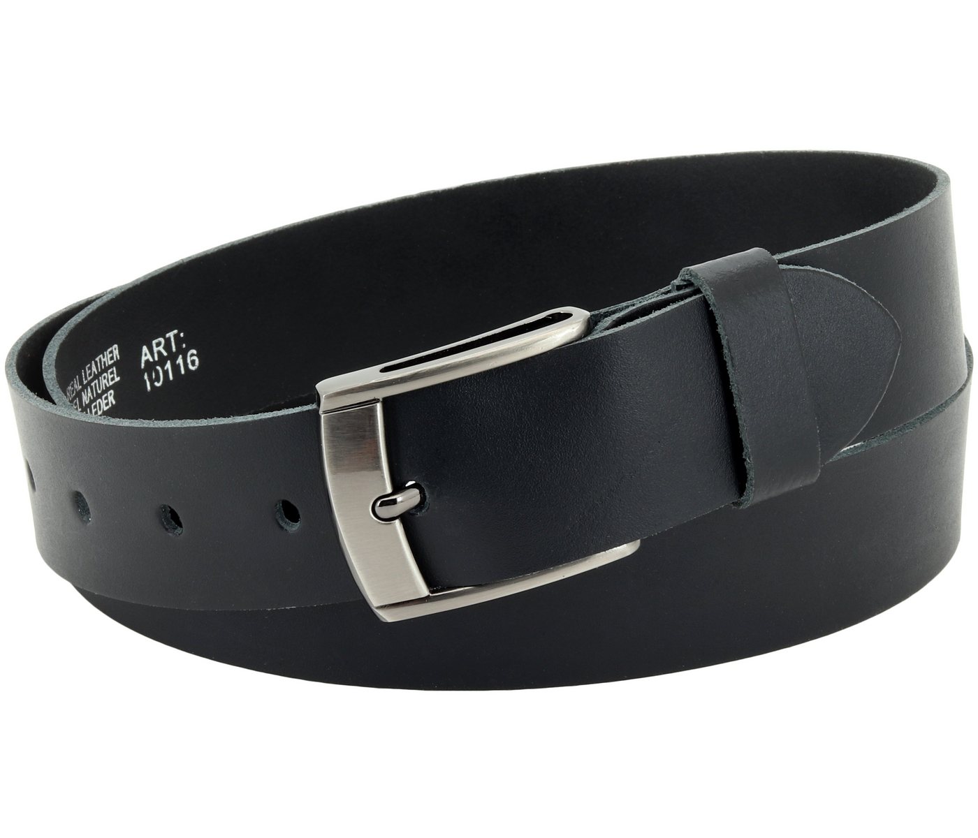 COLOGNEBELT Ledergürtel OM531-SL-Schwarz MADE IN GERMANY, Schwarz Kürzbar, 100 % Echtleder, Aus einem Stück, Unisex von COLOGNEBELT