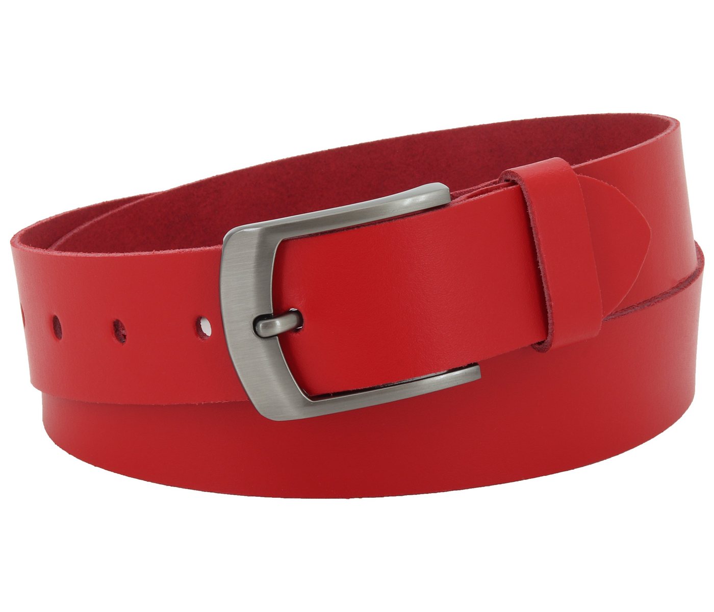 COLOGNEBELT Ledergürtel OM559-SL-Rot MADE IN GERMANY, Rot Kürzbar, 100 % Echtleder, Aus einem Stück, Unisex von COLOGNEBELT