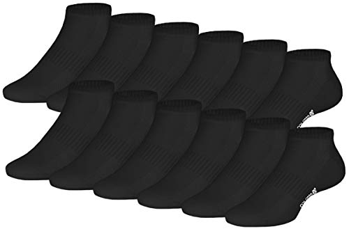 COLOMAX PREMIUM Bambus Sneakersocken für Damen und Herren Sport und Freizeit Antibakteriell Schweißabsorbierend Bamboo (Schwarz (12), 39-42) von COLOMAX