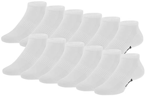 COLOMAX PREMIUM Weiße Bambus Sneakersocken für Damen und Herren Sport und Freizeit Antibakteriell Schweißabsorbierend Bamboo Antiallergie (Weiß (12), 43-46) von COLOMAX