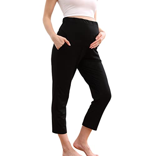 COLOMI Casual Schwangerschaft Hose Damen Mutterschaft Leggings Umstandsmode Hose Bequemen Stretch Sweatpants von COLOMI