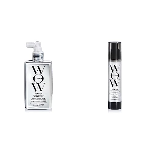 Color Wow Dream Coat Anti Frizz Spray für superglattes Haar,200ml & Pop & Lock High Gloss Finish, Feuchtigkeitsspendendes Haaröl für Strahlenden Haarglanz, Haarpflege Trockenes Haar mit UV-Schutz,55ml von COLOR WOW