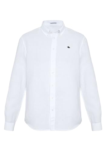 Colorado Herren Leinenhemd Langarm I Freizeithemd Herren aus 100% Leinen, ideal für den Sommer I Klassisches Leinen Shirt Herren mit Büffel-Logo, Kragen & Knopfleiste I Erhältlich in M-3XL & 2 Farben von Colorado Denim