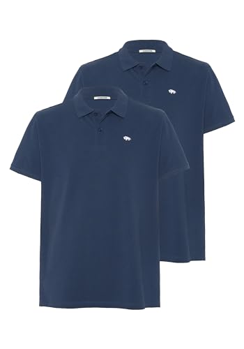Colorado Poloshirts für Herren 2er Set I Polo Shirts Männer aus 100% Baumwolle I Poloshirt Herren kurzarm mit Büffel-Logo & Kragen I Casual & bequem I Erhältlich in Schwarz, Blau & Weiß in M-5XL von Colorado Denim