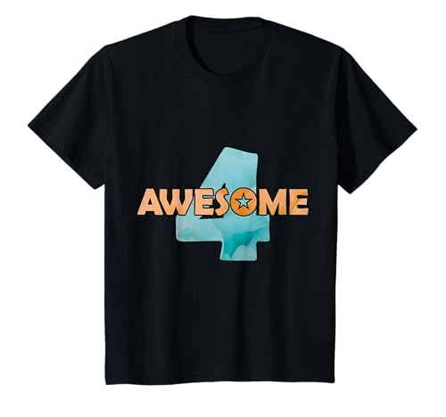 Kinder 4 JAHRE AWESOME 4. GEBURTSTAG T-Shirt Kinder 4 JAHRE AWESOME 4. GEBURTSTAG T-Shirt von COLORFUL 4th BIRTHDAY OUTFITS AND DESIGNS