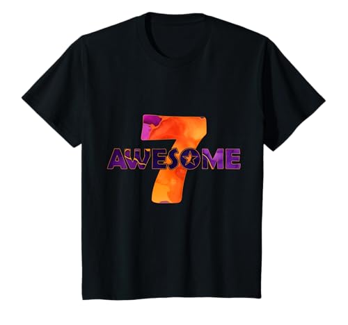 Kinder 7 JAHRE AWESOME 7. GEBURTSTAG T-Shirt Kinder 7 JAHRE AWESOME 7. GEBURTSTAG T-Shirt von COLORFUL 7th BIRTHDAY OUTFITS AND DESIGNS