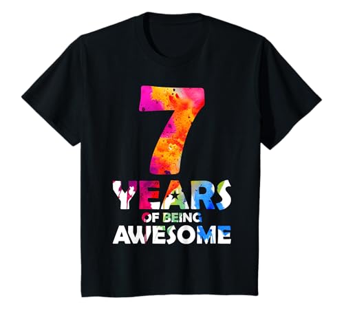 Kinder 7 YEARS OF BEING AWESOME 7. GEBURTSTAG T-Shirt Kinder 7 YEARS OF BEING AWESOME 7. GEBURTSTAG T-Shirt von COLORFUL 7th BIRTHDAY OUTFITS AND DESIGNS
