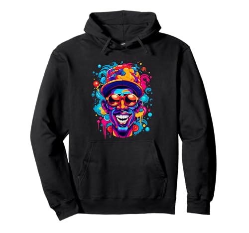 COOL Man Design. Bunte Sonnenbrille und Hut, Hintergrund Pullover Hoodie von COLORFUL MAN WITH SUNGLASSES AND HAD. GREAT DESIGN