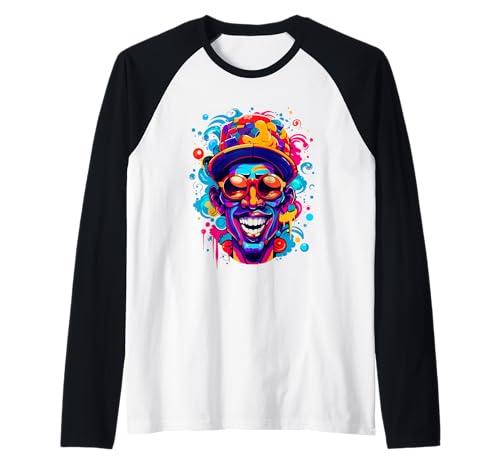 COOL Man Design. Bunte Sonnenbrille und Hut, Hintergrund Raglan von COLORFUL MAN WITH SUNGLASSES AND HAD. GREAT DESIGN