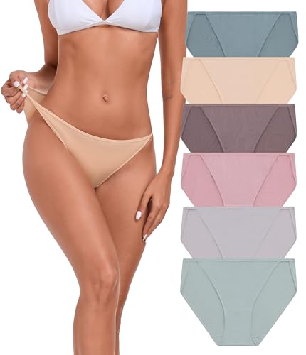 COLORFULLEAF 3/6er Pack Modal Unterwäsche Damen Sexy Bikini Slip Soft Atmungsaktive Panties für Frauen Stretch Mikrofaser String Weich Unterhosen S-3XL（6F,S von COLORFULLEAF