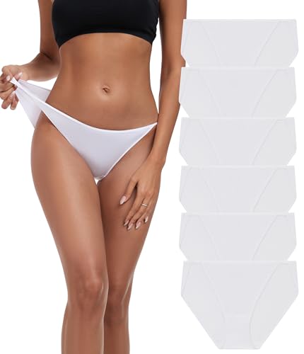 COLORFULLEAF Unterhosen Damen Micro Modal Slip Hipster Unterwäsche Frauen Stretch Mikrofaser Bikini Pantys Mehrpack(6W,3XL) von COLORFULLEAF
