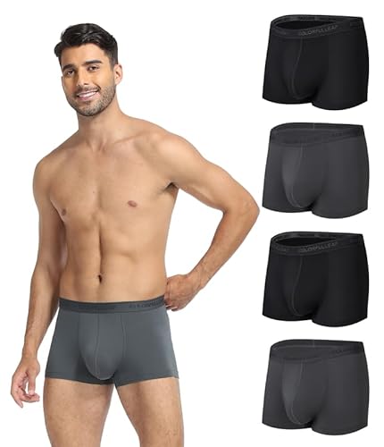 COLORFULLEAF Bambus Boxershorts Herren Boxershorts Locker Unterhosen Männer Atmungsaktive Weit Unterwäsche Herren Multipack(2BDR,XL) von COLORFULLEAF