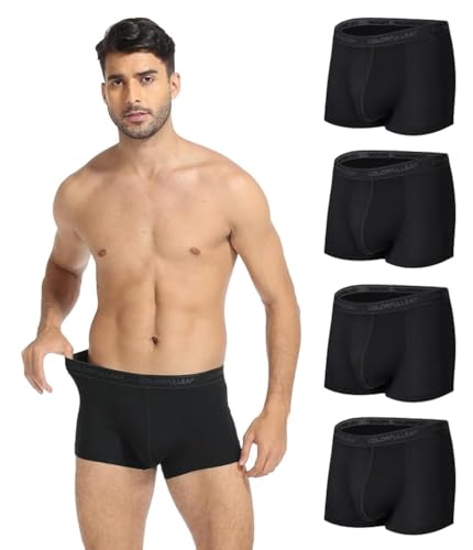 COLORFULLEAF Bambus Boxershorts Herren Boxershorts Locker Unterhosen Männer Atmungsaktive Weit Unterwäsche Herren Multipack(4B,S) von COLORFULLEAF